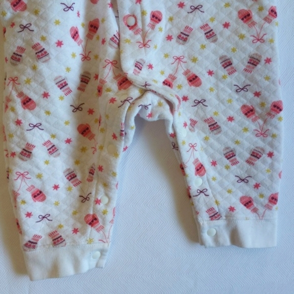 adorable quilted winter theme snap sleeper pajamas jumpsuit 3 months baby girl - Picture 3 of 8